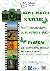 Lire la suite à propos de l’article Exposition Nature au forum de Chauny du 12 septembre au 18 octobre 2025